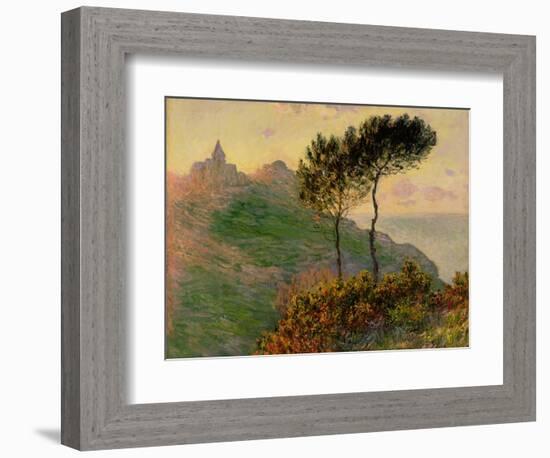 The Church at Varengeville, Against the Sunlight, 1882-Claude Monet-Framed Giclee Print