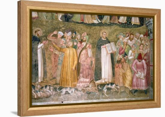 The Church Militant and Triumphant, Thomas and Peter Confuting the Heretics, Spanish Chapel,C.1369-Andrea di Bonaiuto-Framed Premier Image Canvas