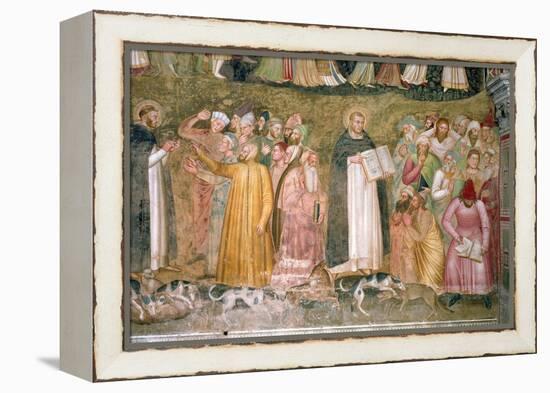 The Church Militant and Triumphant, Thomas and Peter Confuting the Heretics, Spanish Chapel,C.1369-Andrea di Bonaiuto-Framed Premier Image Canvas