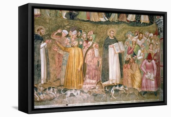 The Church Militant and Triumphant, Thomas and Peter Confuting the Heretics, Spanish Chapel,C.1369-Andrea di Bonaiuto-Framed Premier Image Canvas