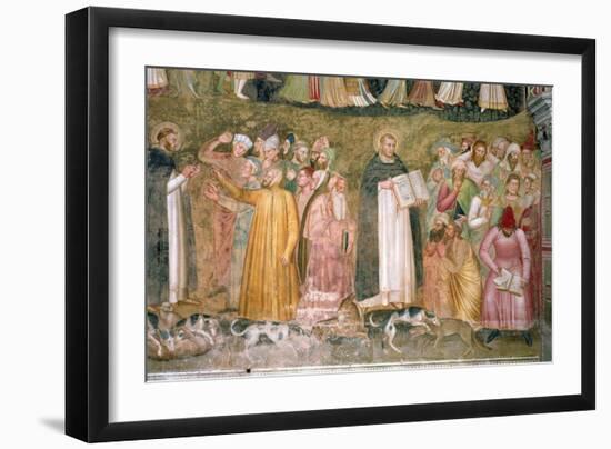 The Church Militant and Triumphant, Thomas and Peter Confuting the Heretics, Spanish Chapel,C.1369-Andrea di Bonaiuto-Framed Giclee Print