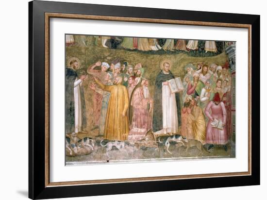 The Church Militant and Triumphant, Thomas and Peter Confuting the Heretics, Spanish Chapel,C.1369-Andrea di Bonaiuto-Framed Giclee Print