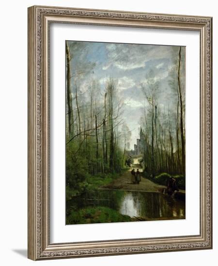 The Church of Marissel, Near Beauvais-Jean-Baptiste-Camille Corot-Framed Giclee Print