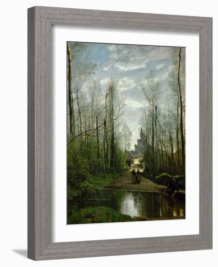 The Church of Marissel, Near Beauvais-Jean-Baptiste-Camille Corot-Framed Giclee Print