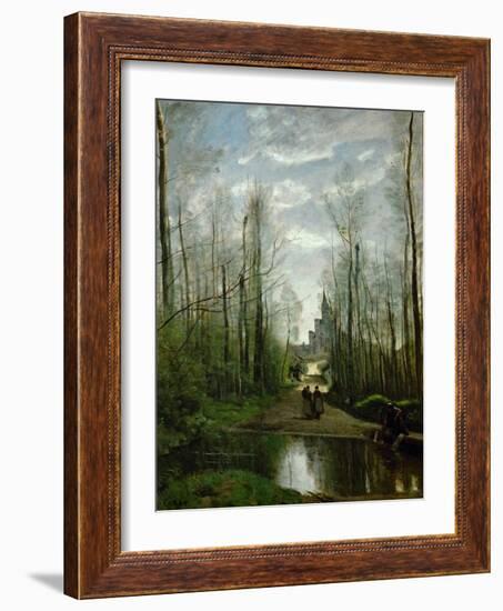 The Church of Marissel, Near Beauvais-Jean-Baptiste-Camille Corot-Framed Giclee Print