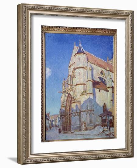 The Church of Moret, at Night in 1894, 1894 (Oil on Canvas)-Alfred Sisley-Framed Giclee Print