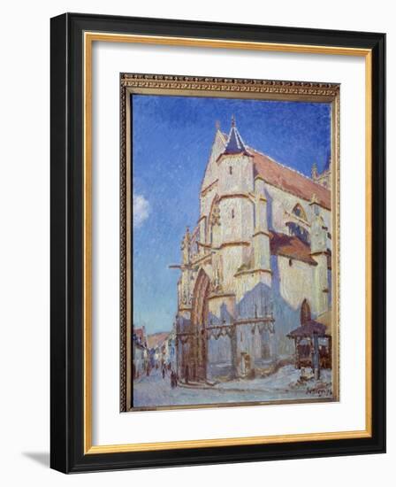 The Church of Moret, at Night in 1894, 1894 (Oil on Canvas)-Alfred Sisley-Framed Giclee Print