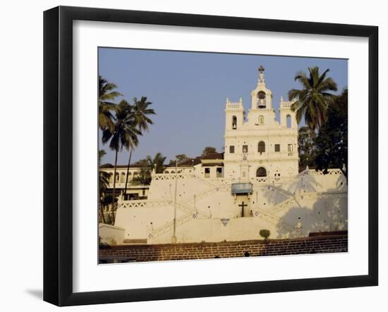 The Church of Our Lady of the Immaculate Conception, and Large Bell, Panjim, Goa, India-Michael Short-Framed Photographic Print