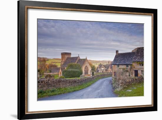 The Church of St. Barnabas in the Cotswold Village of Snowshill-Julian Elliott-Framed Photographic Print
