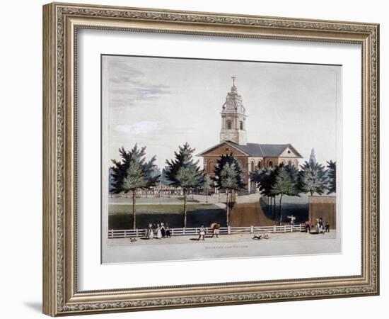 The Church of St John at Hackney, London, 1819-James Pollard-Framed Giclee Print