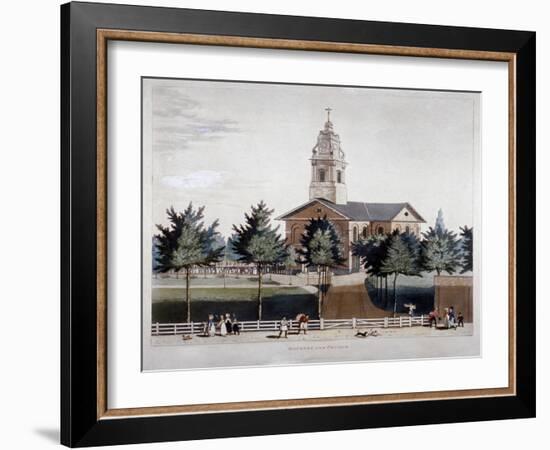 The Church of St John at Hackney, London, 1819-James Pollard-Framed Giclee Print