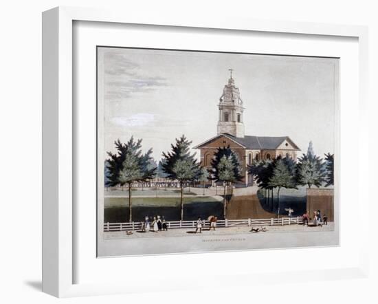 The Church of St John at Hackney, London, 1819-James Pollard-Framed Giclee Print