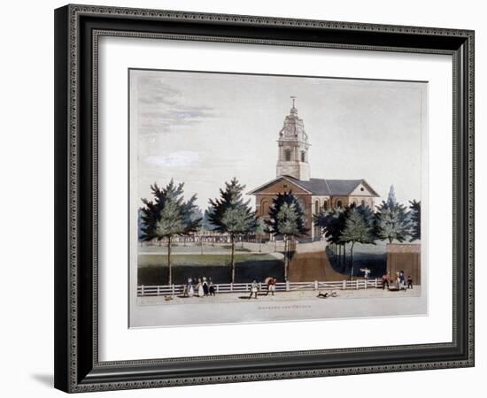 The Church of St John at Hackney, London, 1819-James Pollard-Framed Giclee Print