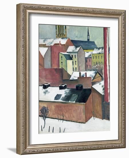 The Church of St Mary in Bonn in Snow, 1911-Auguste Macke-Framed Giclee Print