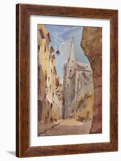 'The Church of St. Severin, Paris', 19th century-James Holland-Framed Giclee Print