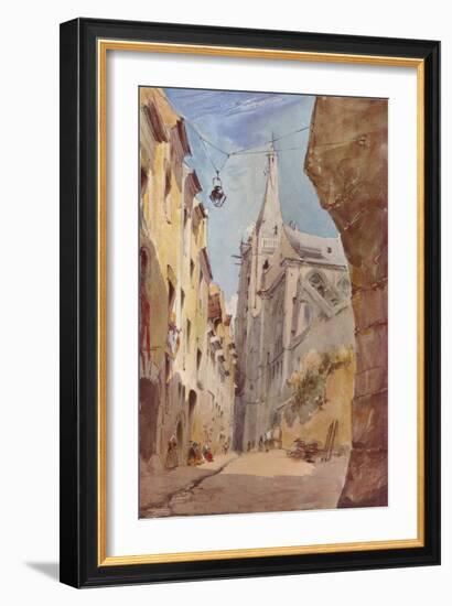 'The Church of St. Severin, Paris', 19th century-James Holland-Framed Giclee Print