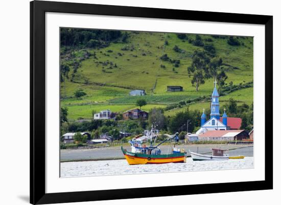 The Church of Tenaun (Church of Our Lady of Patrocinio), Chiloe island, Northern Patagonia, Chile, -Alex Robinson-Framed Photographic Print