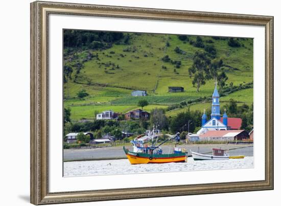 The Church of Tenaun (Church of Our Lady of Patrocinio), Chiloe island, Northern Patagonia, Chile, -Alex Robinson-Framed Photographic Print