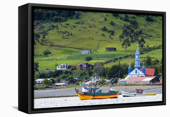 The Church of Tenaun (Church of Our Lady of Patrocinio), Chiloe island, Northern Patagonia, Chile, -Alex Robinson-Framed Premier Image Canvas