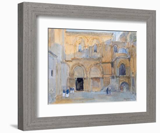 The Church of the Holy Sepulchre at Dawn, Jerusalem, 2019 (W/C on Paper)-Lucy Willis-Framed Giclee Print