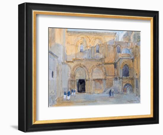 The Church of the Holy Sepulchre at Dawn, Jerusalem, 2019 (W/C on Paper)-Lucy Willis-Framed Giclee Print