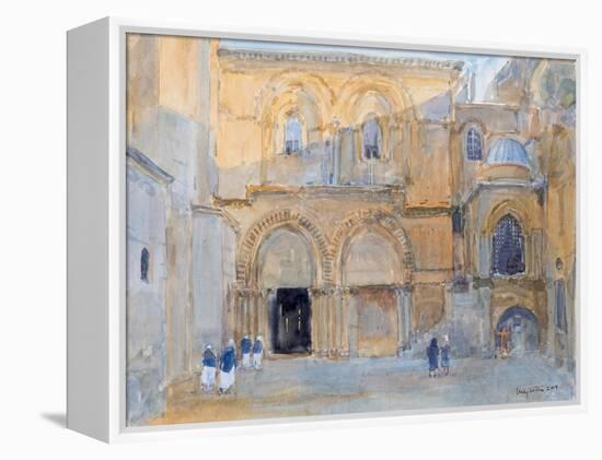 The Church of the Holy Sepulchre at Dawn, Jerusalem, 2019 (W/C on Paper)-Lucy Willis-Framed Premier Image Canvas