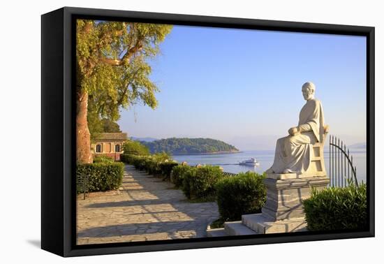 The Church of Virgin Mary Mandrakina and Statue of Frederick North, the Ionian Islands-Neil Farrin-Framed Premier Image Canvas