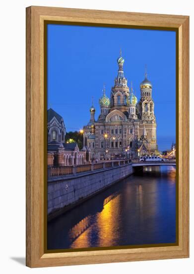 The Church on Spilled Blood, UNESCO Site, on Kanal Griboedova, St. Petersburg, Russia-Martin Child-Framed Premier Image Canvas