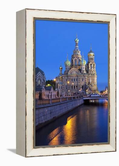 The Church on Spilled Blood, UNESCO Site, on Kanal Griboedova, St. Petersburg, Russia-Martin Child-Framed Premier Image Canvas