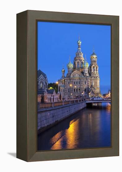 The Church on Spilled Blood, UNESCO Site, on Kanal Griboedova, St. Petersburg, Russia-Martin Child-Framed Premier Image Canvas