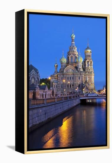 The Church on Spilled Blood, UNESCO Site, on Kanal Griboedova, St. Petersburg, Russia-Martin Child-Framed Premier Image Canvas