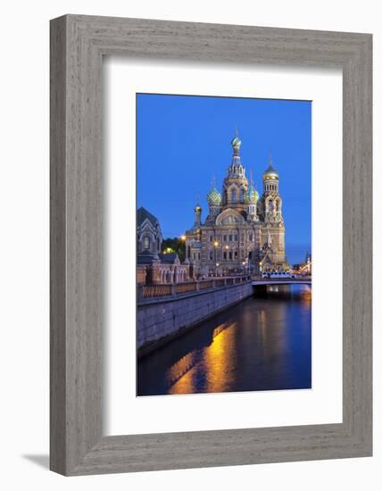 The Church on Spilled Blood, UNESCO Site, on Kanal Griboedova, St. Petersburg, Russia-Martin Child-Framed Photographic Print