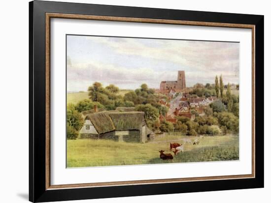 The Church on the Hill, Kersey, Suffolk-Alfred Robert Quinton-Framed Giclee Print