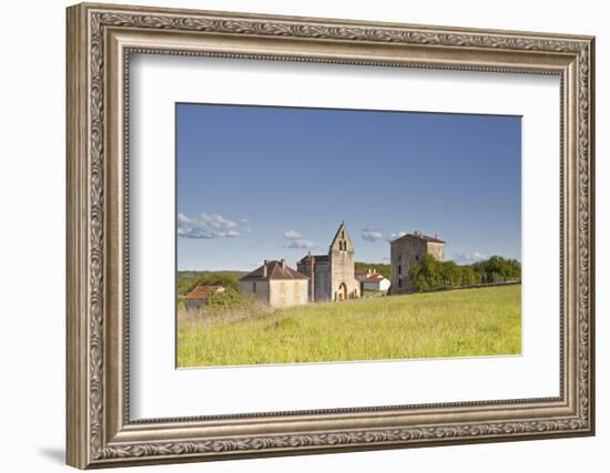 The church, reportedly owned by the Knights Templar, and old priory in Sainte Croix de Beaumont, Do-Julian Elliott-Framed Photographic Print