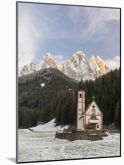 The Church St. John in Ranui, Geisler, Alto Adige, South Tyrol, Italy-Martin Zwick-Mounted Photographic Print