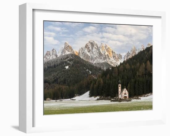 The Church St. John in Ranui, Geisler, Alto Adige, South Tyrol, Italy-Martin Zwick-Framed Photographic Print