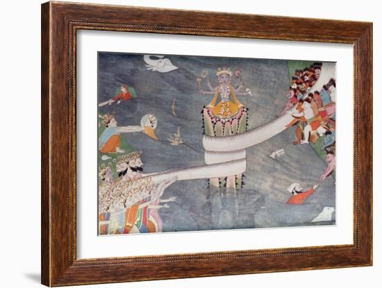 The Churning of the Ocean of Milk, C.1860-70-Indian School-Framed Giclee Print