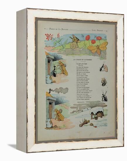 The Cicada and the Ant, from the 'Fables' by Jean de la Fontaine-Benjamin Rabier-Framed Premier Image Canvas