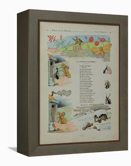 The Cicada and the Ant, from the 'Fables' by Jean de la Fontaine-Benjamin Rabier-Framed Premier Image Canvas