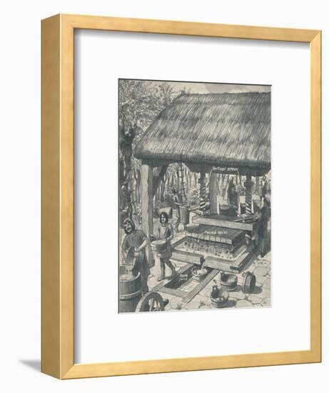 'The Cider Press in the Middle Ages', c1934-Unknown-Framed Giclee Print