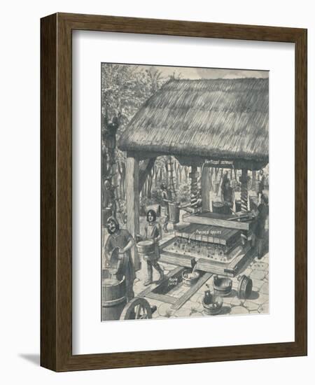 'The Cider Press in the Middle Ages', c1934-Unknown-Framed Giclee Print