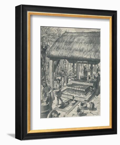 'The Cider Press in the Middle Ages', c1934-Unknown-Framed Giclee Print