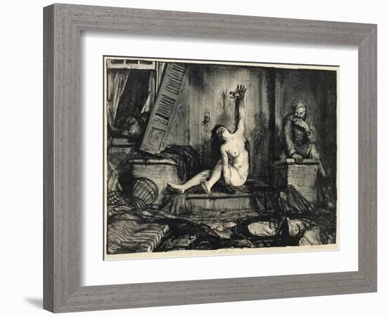 The Cigarette, from 'The War' Series, 1918-George Wesley Bellows-Framed Giclee Print