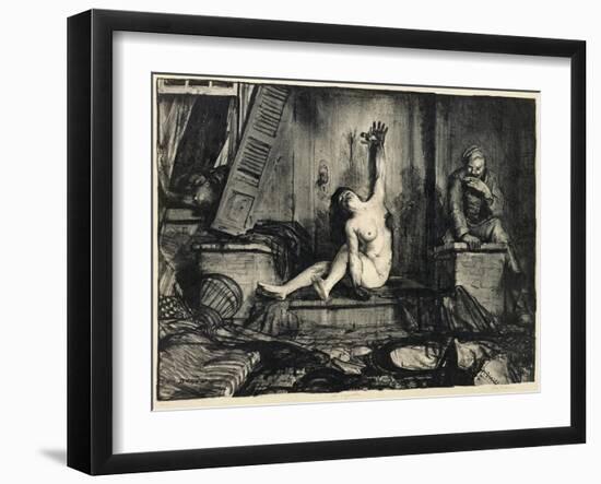 The Cigarette, from 'The War' Series, 1918-George Wesley Bellows-Framed Giclee Print