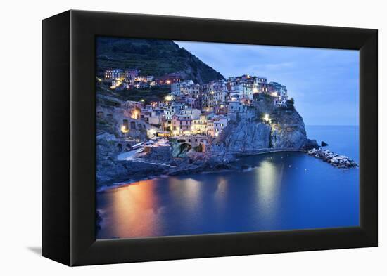 The Cinque Terre Village of Manarola at Dusk-Mark Sunderland-Framed Premier Image Canvas