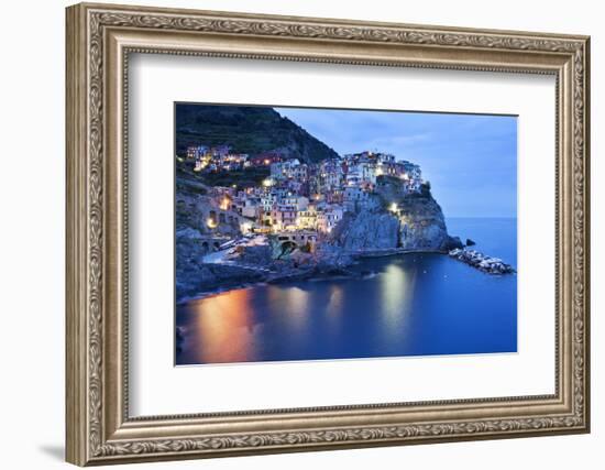 The Cinque Terre Village of Manarola at Dusk-Mark Sunderland-Framed Photographic Print