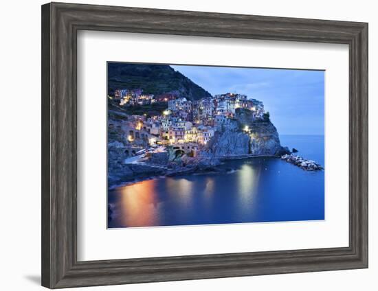 The Cinque Terre Village of Manarola at Dusk-Mark Sunderland-Framed Photographic Print