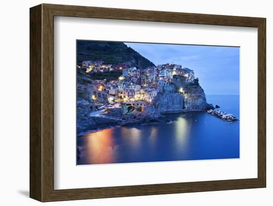 The Cinque Terre Village of Manarola at Dusk-Mark Sunderland-Framed Photographic Print