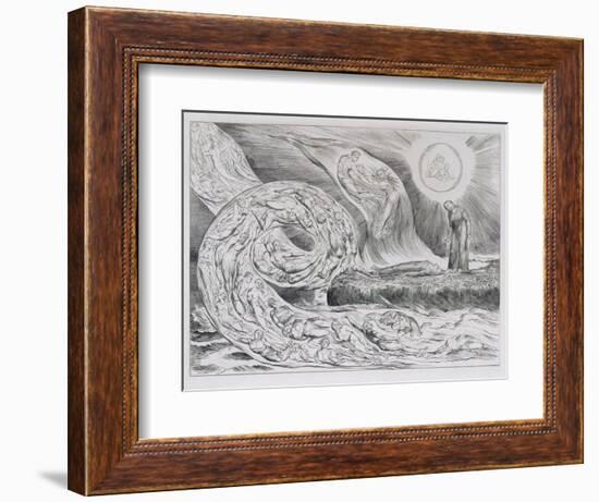 The Circle of the Lustful', Illustrations of Dante's Divine Comedy, 1827 (Engraving on India Paper)-William Blake-Framed Giclee Print