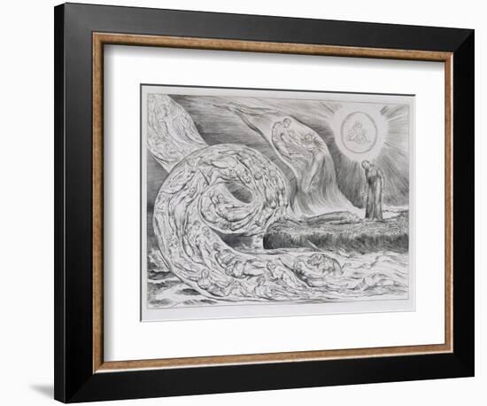 The Circle of the Lustful', Illustrations of Dante's Divine Comedy, 1827 (Engraving on India Paper)-William Blake-Framed Giclee Print